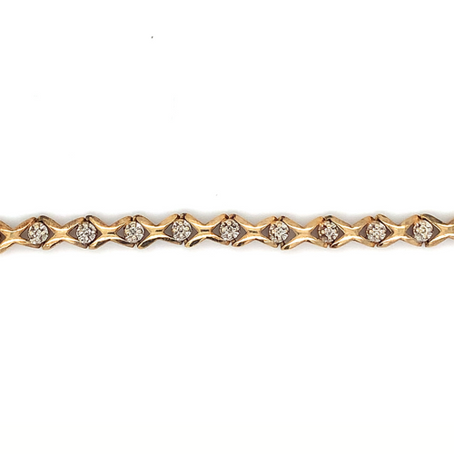 10KT Yellow Gold Natural Diamond .30TW Bracelet