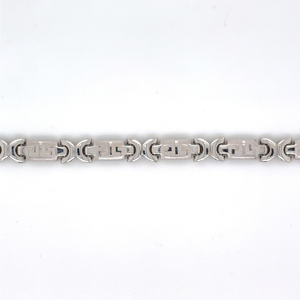 10kt White Gold 16" Fancy 4mm Chain