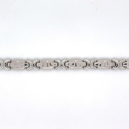 10kt White Gold 16" Fancy 4mm Chain