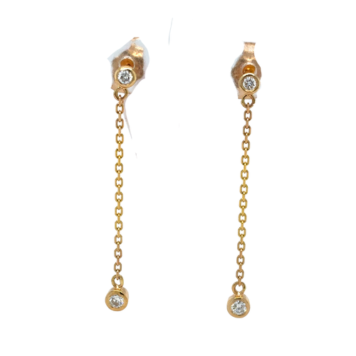 14kt Yellow Gold Diamond Hoop .16ct Earrings