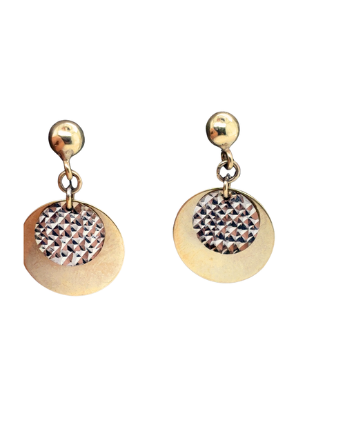10kt Yellow/White Gold Hoops