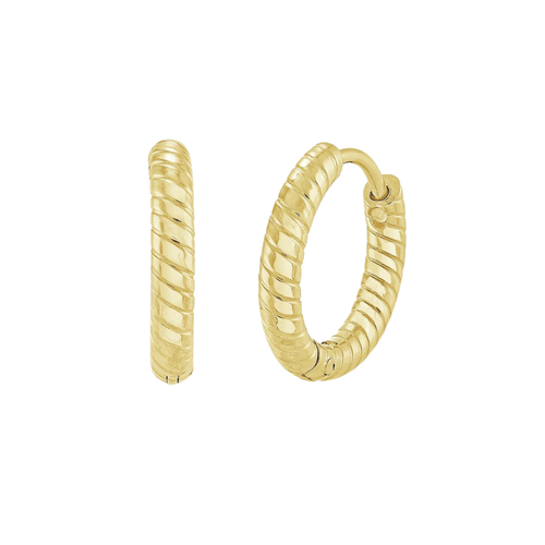 Italgem Stainless Steel Gold Plated Hoop Earrings