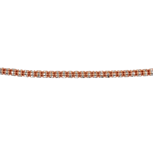 10kt Rose and White Gold 22" Fancy 4mm Chain