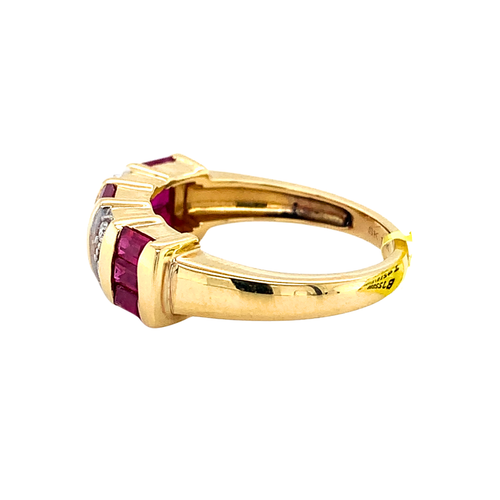 14KY Ruby Diamond Band