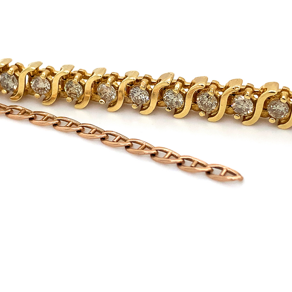 14kt Yellow Gold Natural Diamond 4.00TW Tennis Bracelet