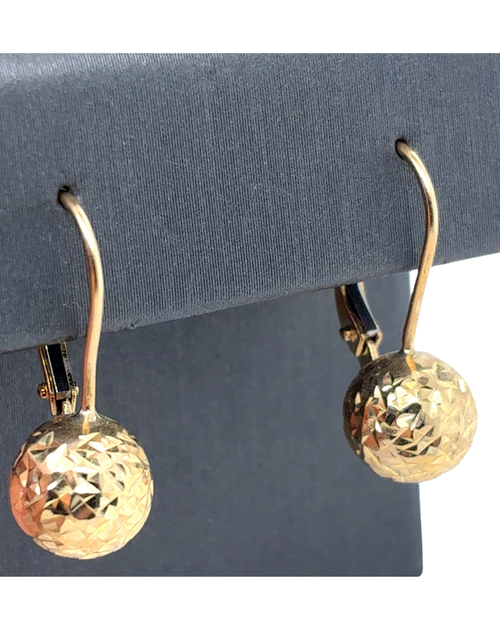 10kt Yellow Gold Hoop Ball Earrings