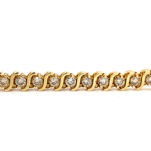 14kt Yellow Gold Natural Diamond 4.00TW Tennis Bracelet