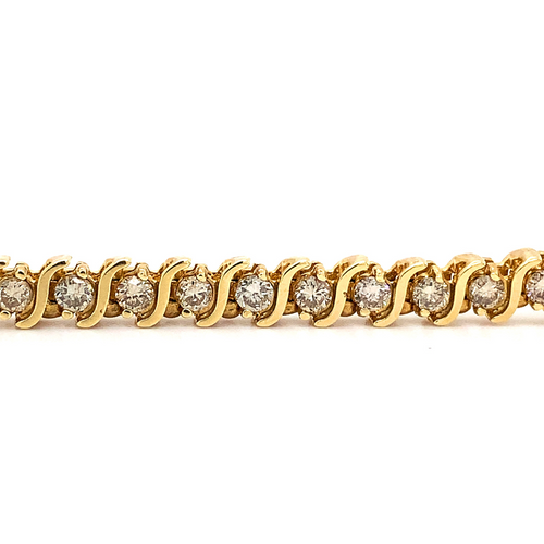 14kt Yellow Gold Natural Diamond 4.00TW Tennis Bracelet