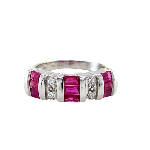 14KW Ruby and Diamond Band
