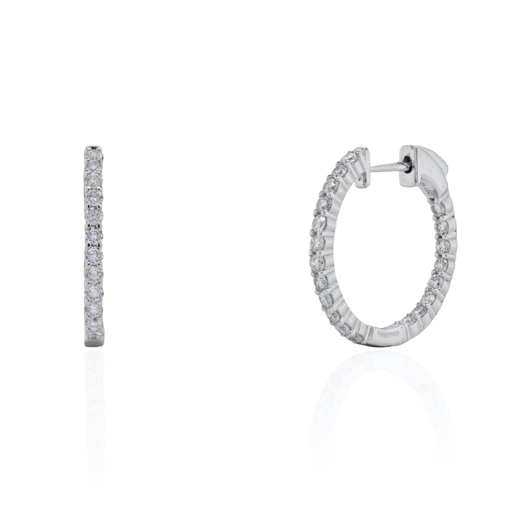 Sterling Silver 1.5ct TW Lab Grown Diamond Hoops - Special Price