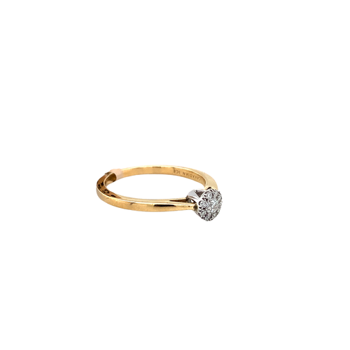 10kt Yellow Gold .085cd +.07 tw Diamond Ring