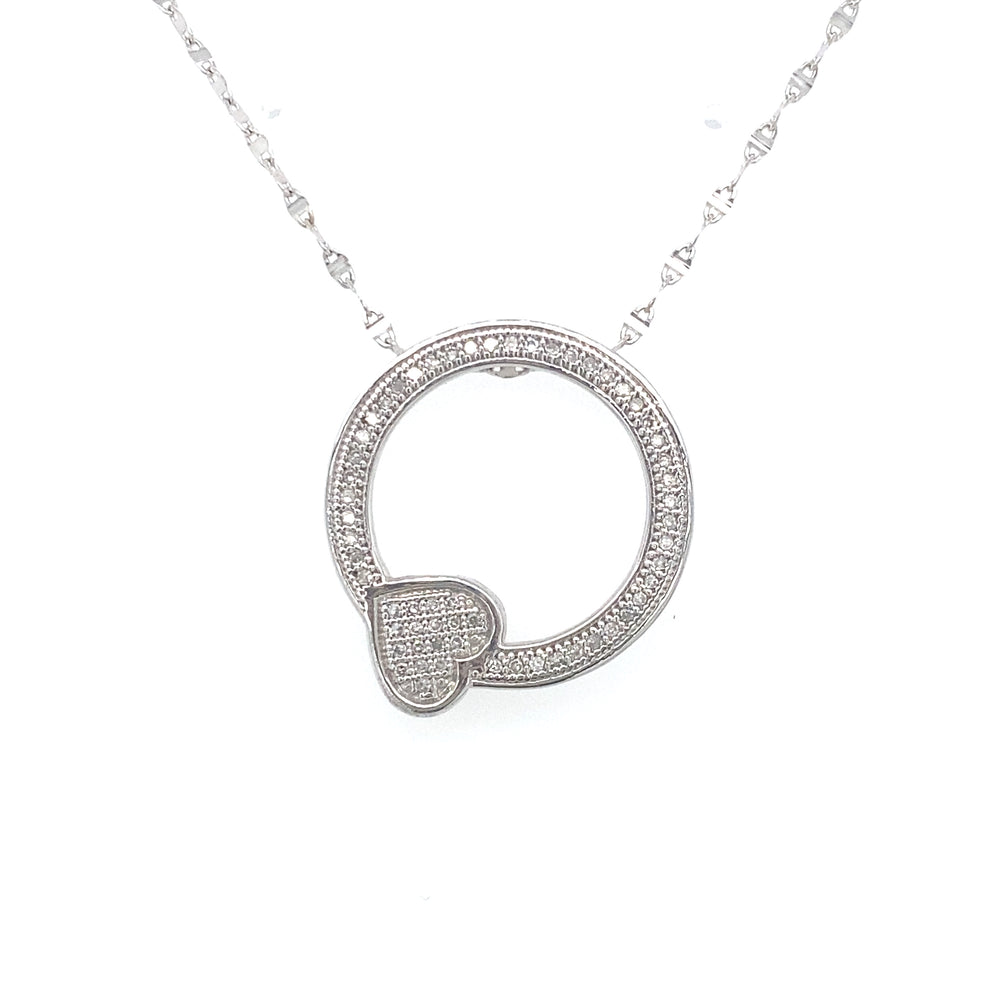 10kt White Gold .15ct Diamond Circle Pendant