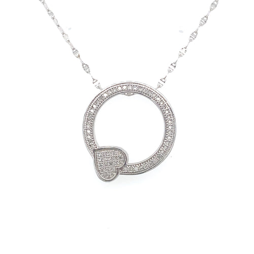 10kt White Gold .15ct Diamond Circle Pendant