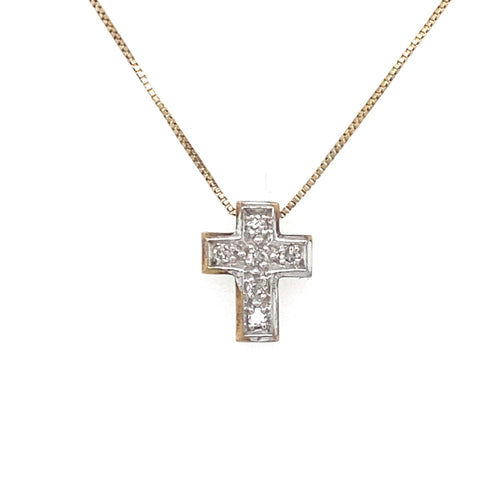 10kt Yellow Gold 0.05ct Diamond Cross Pendant