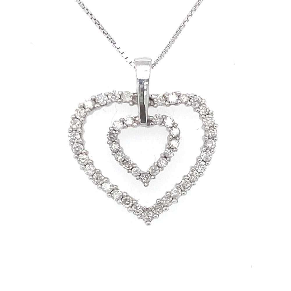 10/14kt White Gold 0.50ct Diamond Heart Pendant