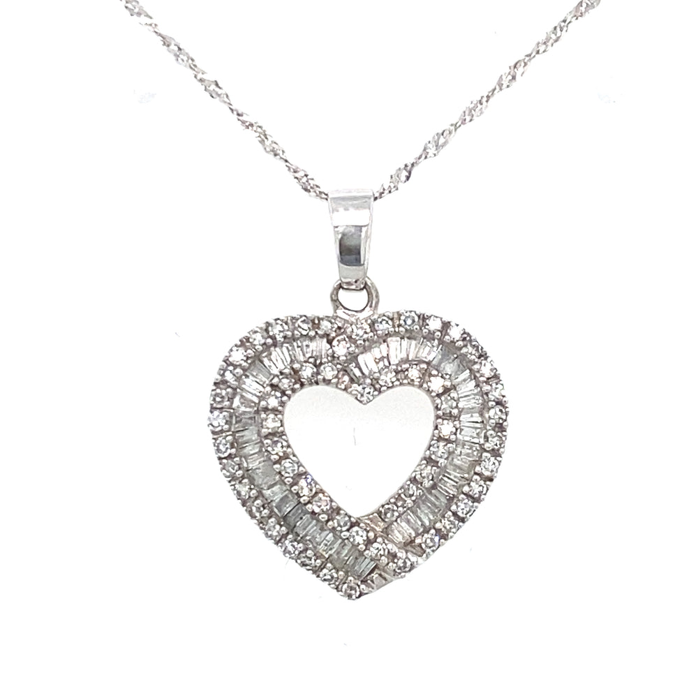 10/14kt White Gold 0.50ct Diamond Heart Pendant