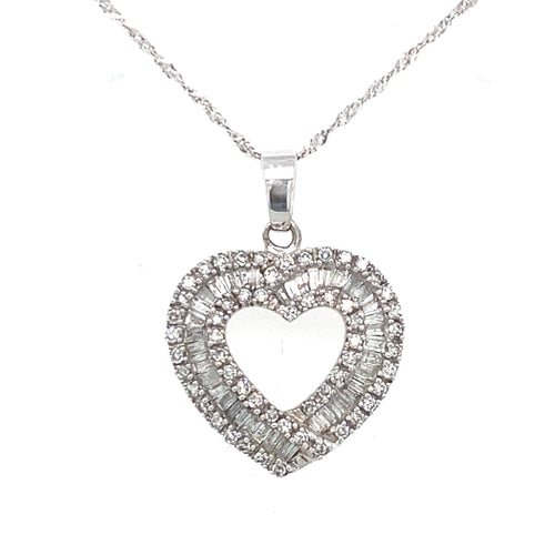 10/14kt White Gold 0.50ct Diamond Heart Pendant