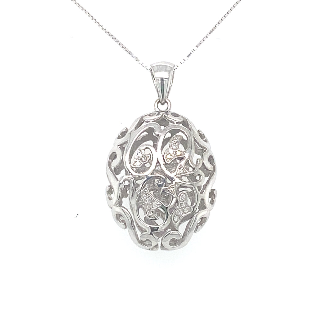 10kt White Gold 0.05ct Diamond Pendant