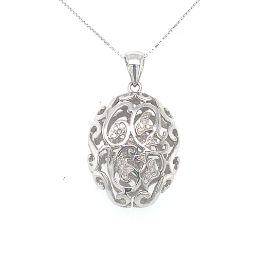 10kt White Gold 0.05ct Diamond Pendant