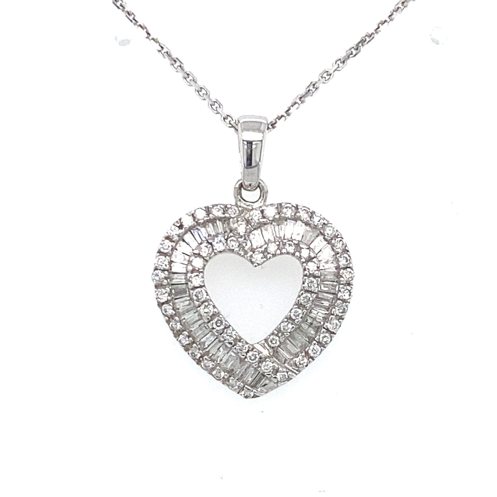 10/14kt White Gold 0.50ct Diamond Heart Pendant