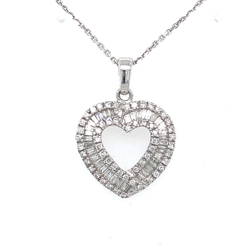 10/14kt White Gold 0.50ct Diamond Heart Pendant