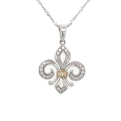 10kt White Gold Diamond Pendant