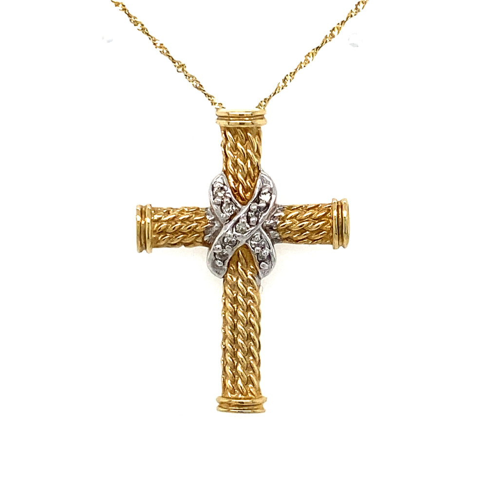 10kt Yellow Gold .04ct Diamond Cross Pendant