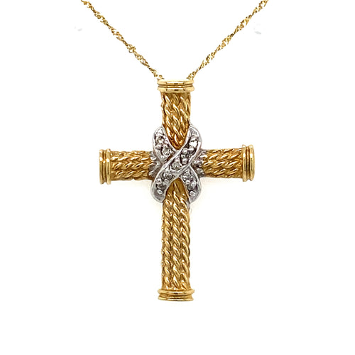 10kt Yellow Gold .04ct Diamond Cross Pendant