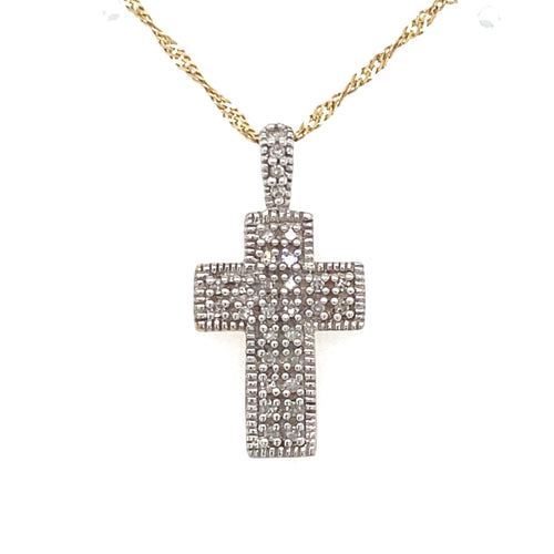 10kt Yellow Gold .15ct Diamond Cross Pendant