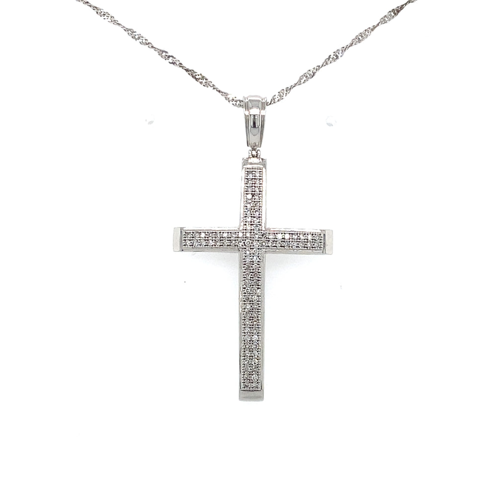 10kt White Gold .25ct Diamond Cross Pendant