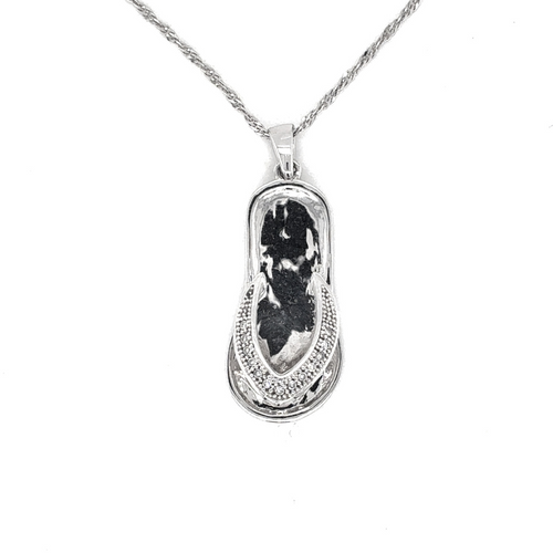 10/14kt White Gold .04ct Diamond flipflop/sandal Pendant