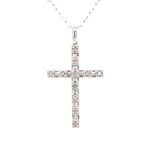 10kt White Gold .15ct Diamond Cross Pendant