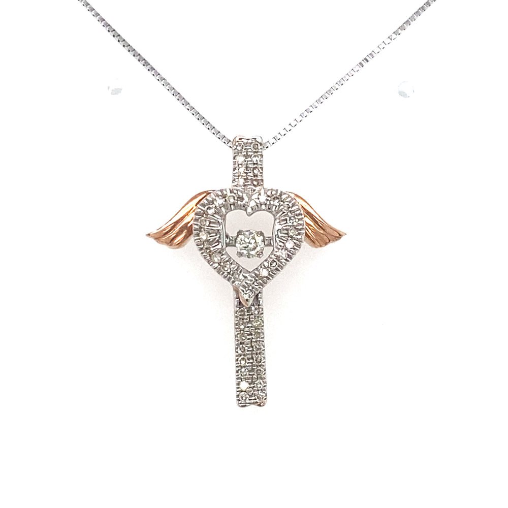 10kt Two-Tone .20ct Diamond Angel Pendant