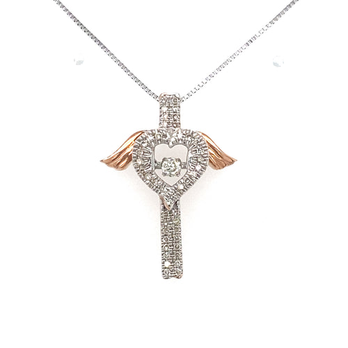 10kt Two-Tone .20ct Diamond Angel Pendant