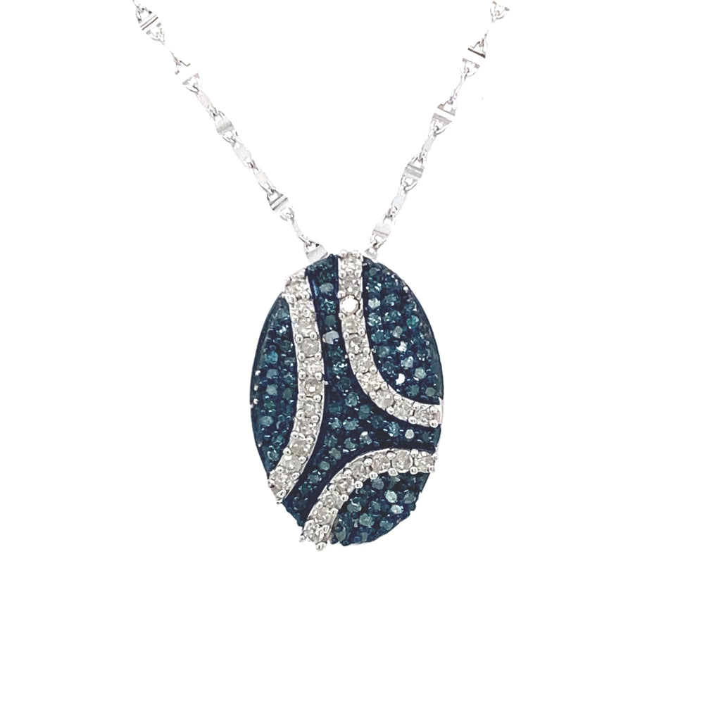 10kt White Gold .46ct Blue Diamond Pendant