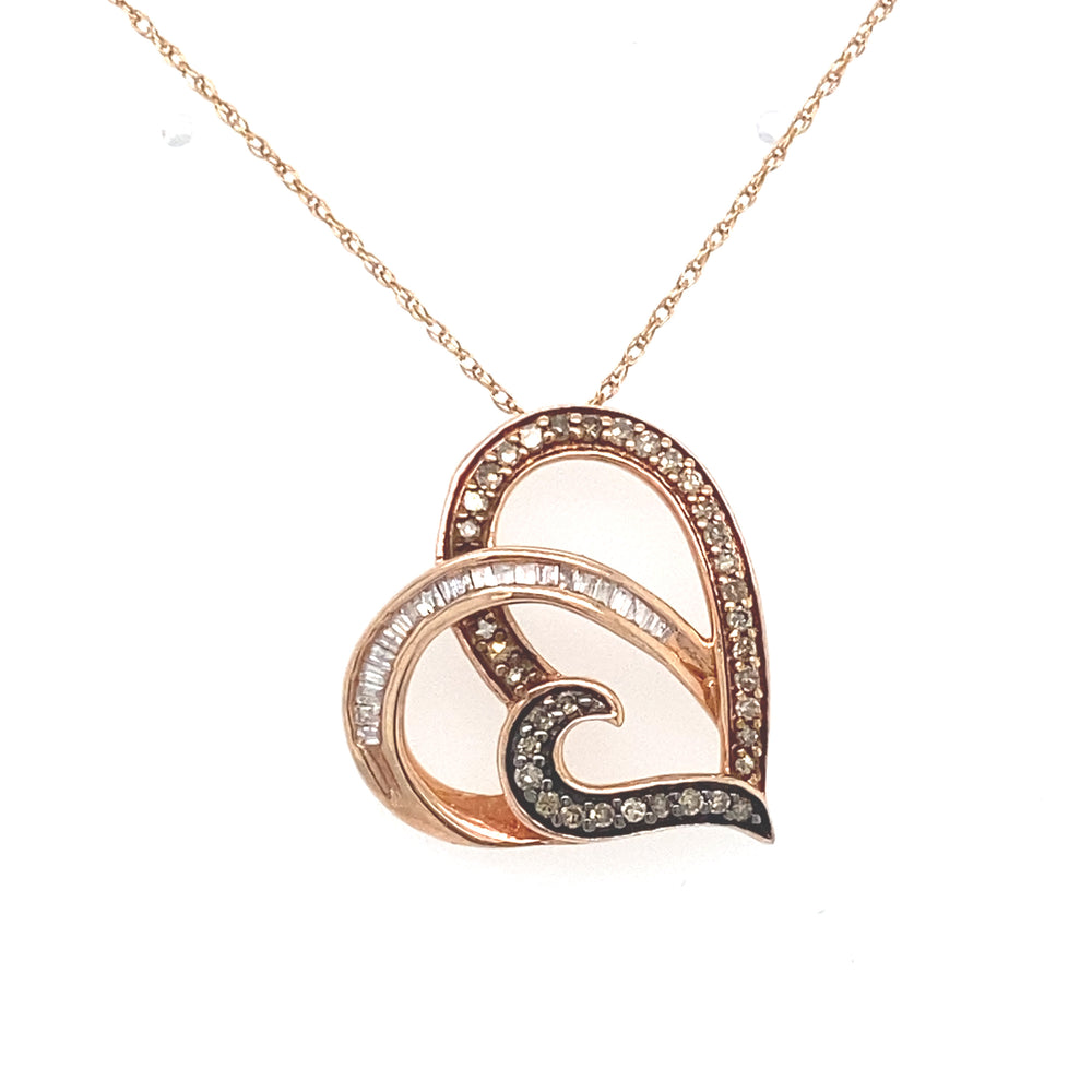 10kt Rose Gold .25ct Diamond Heart Pendant