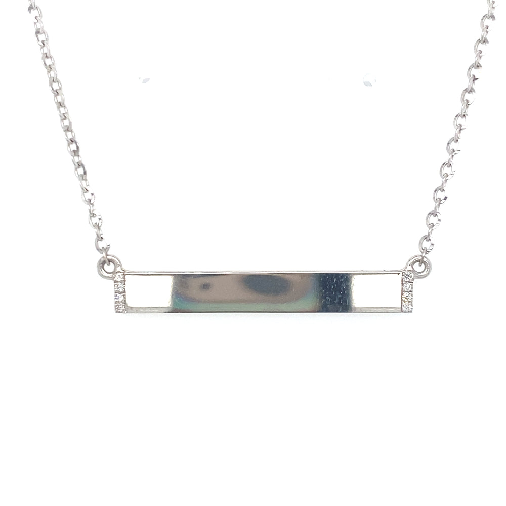 10kt White Gold .04ct Bar Diamond Pendant