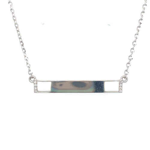 10kt White Gold .04ct Bar Diamond Pendant
