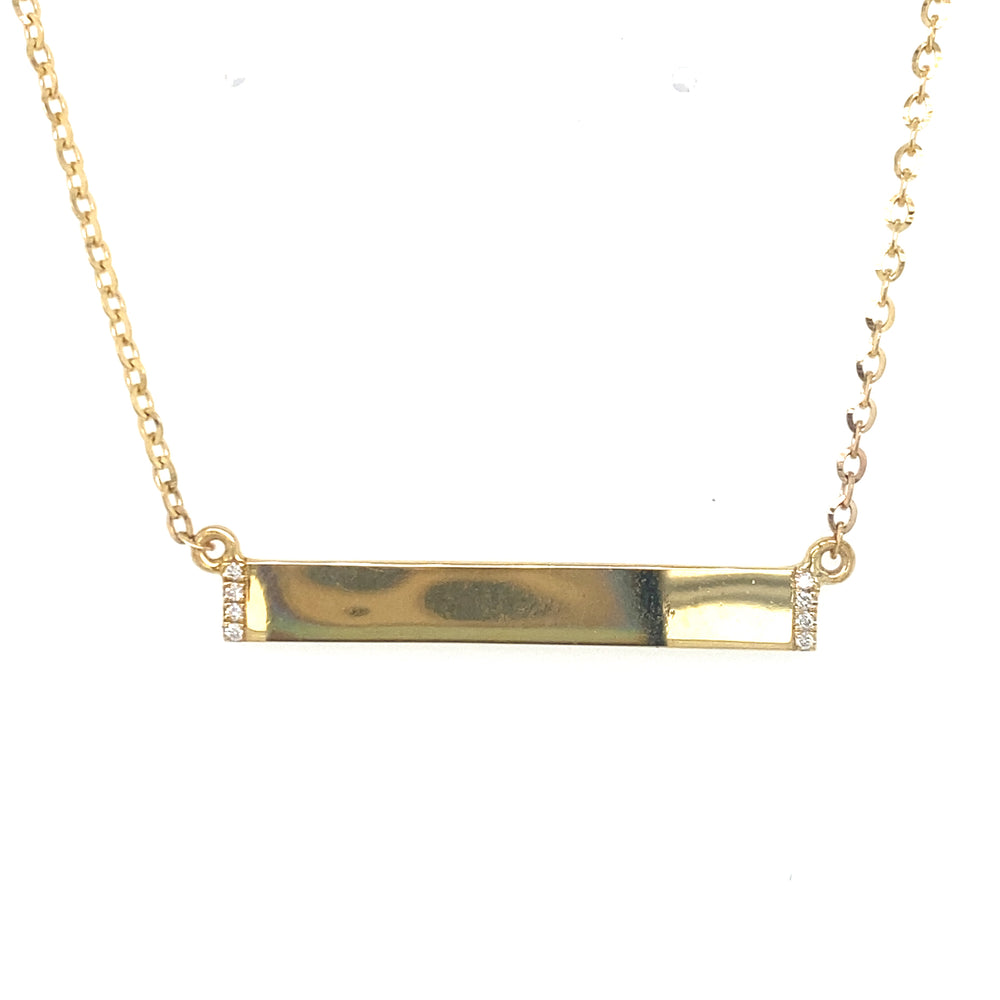 10kt Yellow Gold .04ct Bar Diamond Pendant