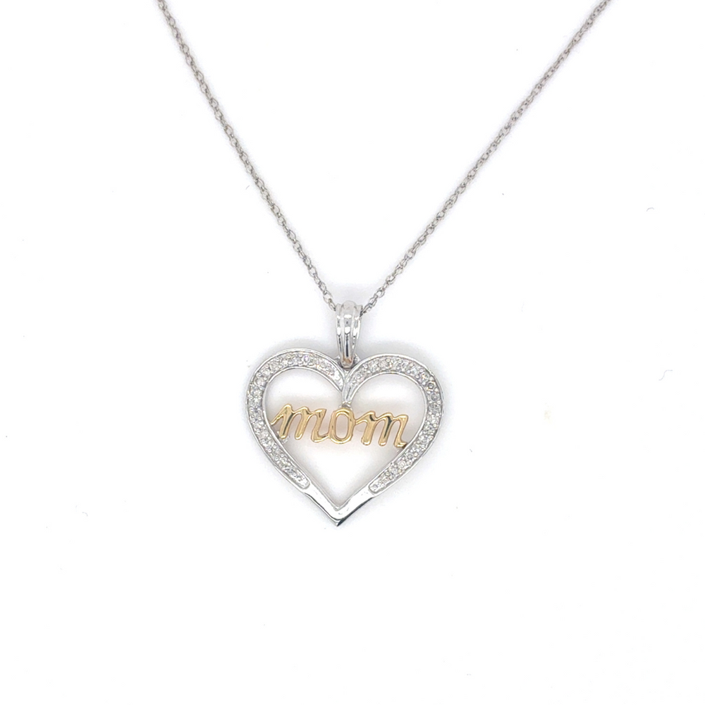 10kt White Gold .12ct Diamond Heart Pendant