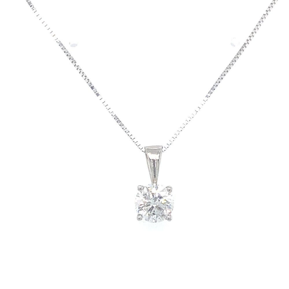 14kt White Gold .78ct Diamond Pendant