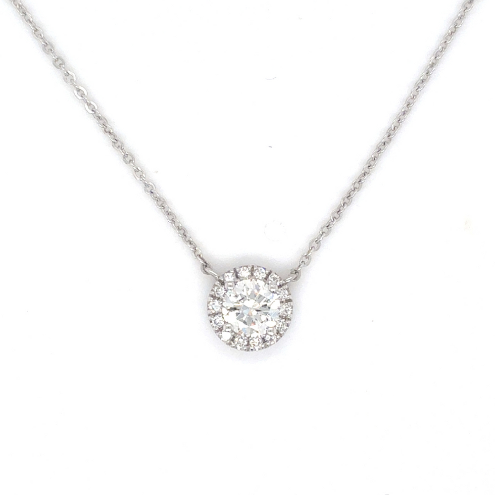 14kt White Gold .52 + .11ct Diamond Pendant