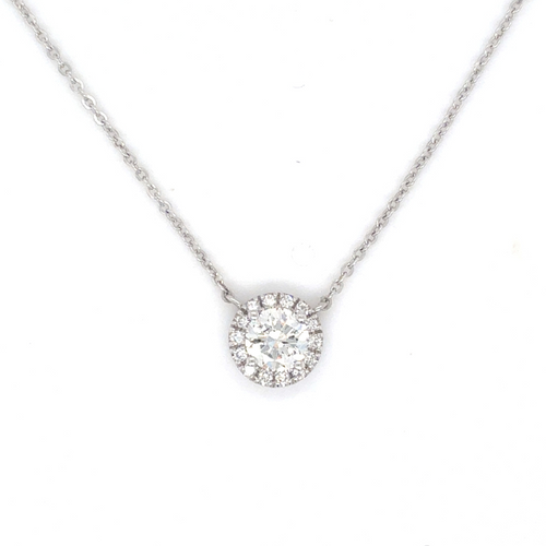 14kt White Gold .52 + .11ct Diamond Pendant