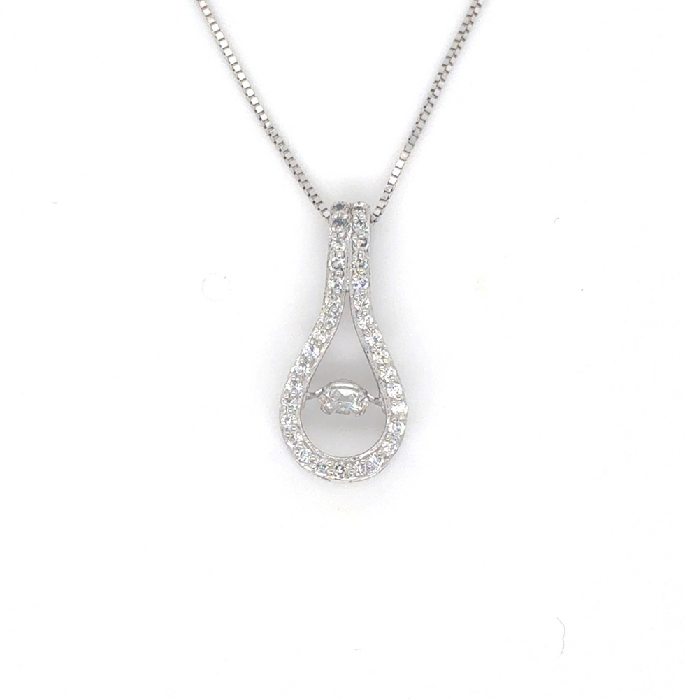 10kt White Gold .14 + .16ct Diamond Pendant