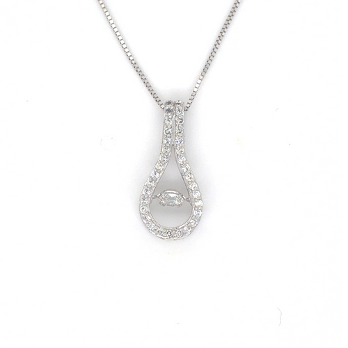10kt White Gold .14 + .16ct Diamond Pendant