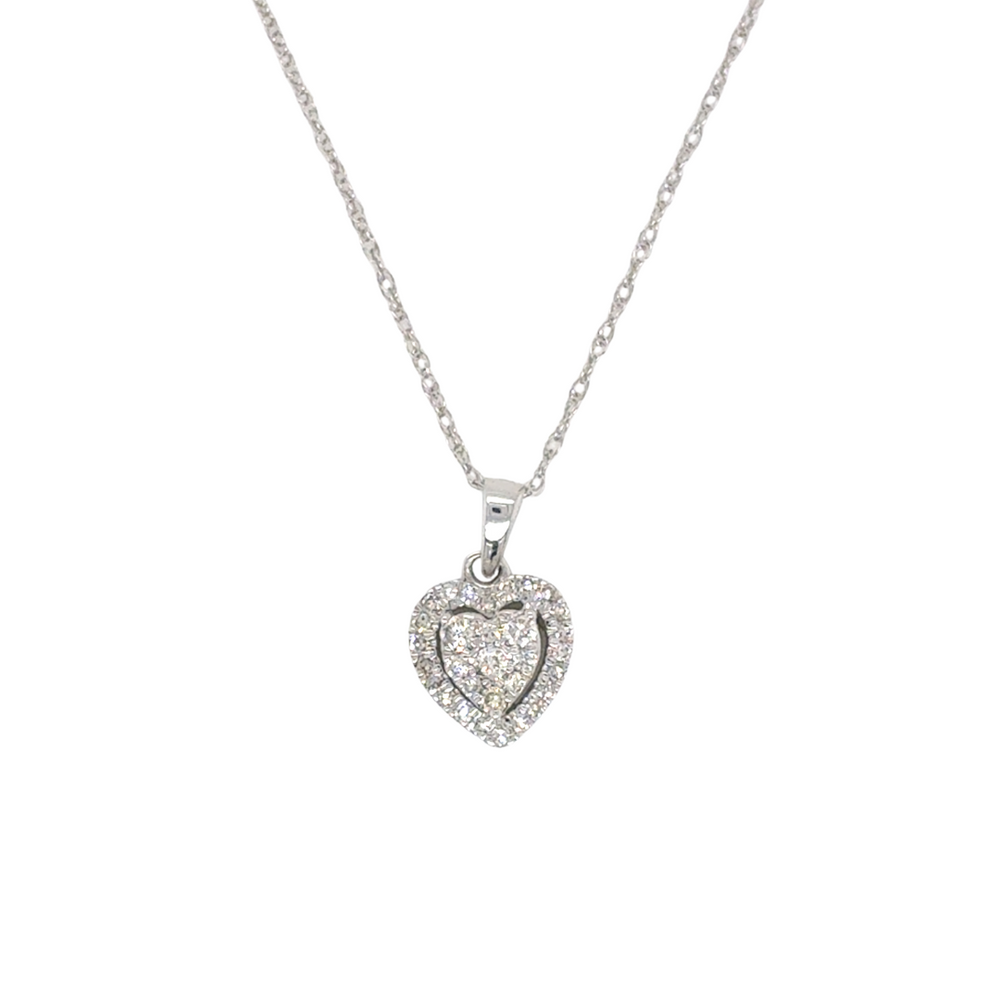 10kt White Gold .17ct Heart Diamond Pendant