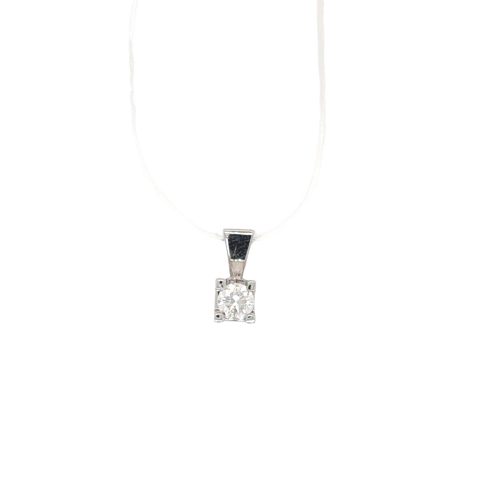 10k/14kt White Gold 0.25ct Diamond Round Brilliant Pendant