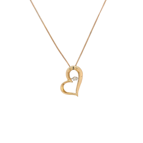 10kt Yellow Gold 0.05ct Diamond Heart Pendant