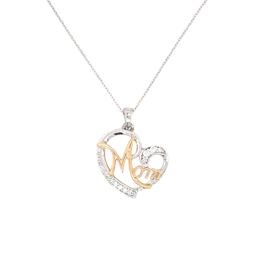 10kt Yellow Gold 0.10ct Diamond Mom Pendant