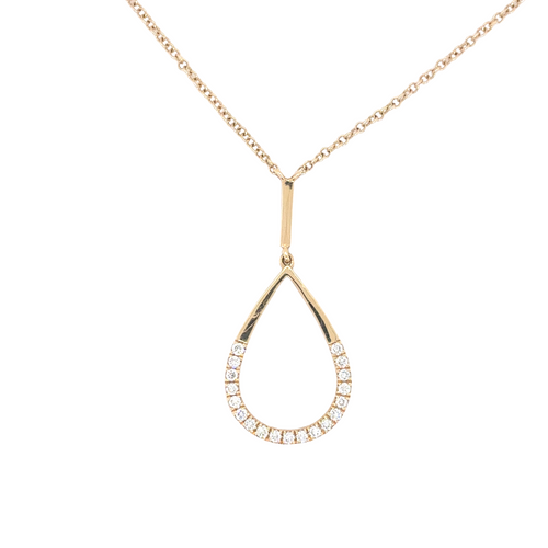14kt Yellow Gold 0.19ct Diamond Pear Pendant